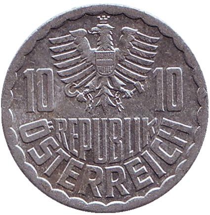 Монета 10 грошей. 1983 год, Австрия. Монета 10 грошей. 1983 год, Австрия.