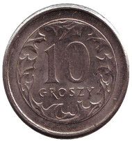 Монета 10 грошей. 1999 год, Польша. Монета 10 грошей. 1999 год, Польша.
