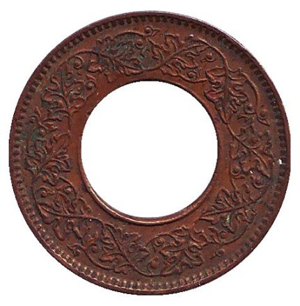 Монета 1 пайс. 1947 год, Индия Британская. (Без отметки монетного двора)