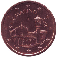 Монета 5 центов, 2018 год, Сан-Марино.