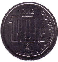 Монета 10 сентаво. 2012 год, Мексика.