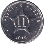 Монета 2 сентаво. 2010 год, Куба.