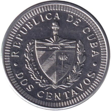 Монета 2 сентаво. 2010 год, Куба.