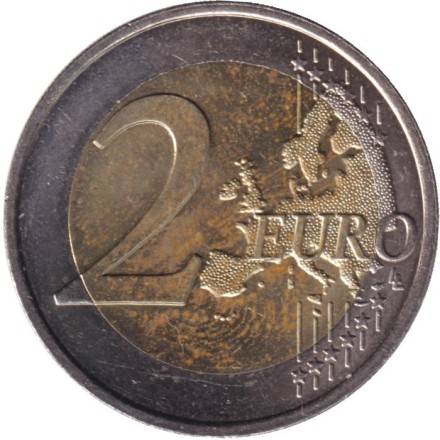 Монета 2 евро. 2007 год, Франция. Римский договор. Монета 2 евро. 2007 год, Франция. Римский договор.