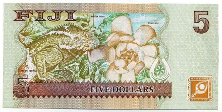 Банкнота 5 долларов. 2007 год, Фиджи.
