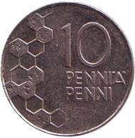 Монета 10 пенни. 1995 год, Финляндия. Монета 10 пенни. 1995 год, Финляндия.