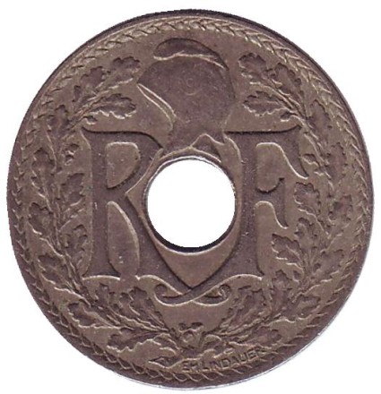 Монета 25 сантимов. 1931 год, Франция.