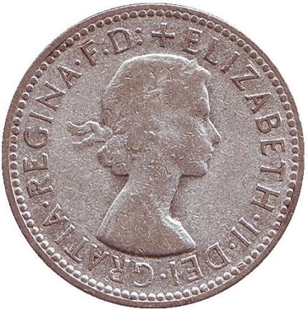 Монета 1 шиллинг. 1955 год, Австралия. Баран.