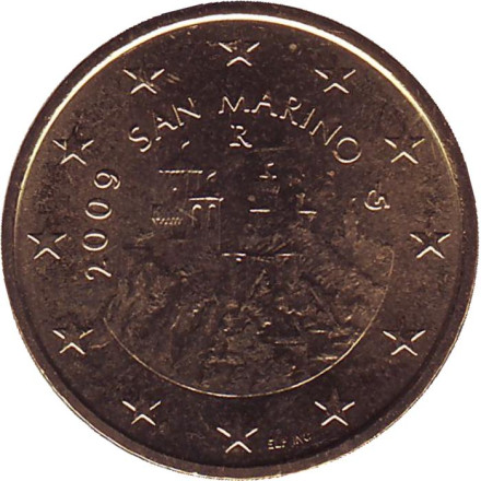 Монета 50 центов. 2009 год, Сан-Марино.