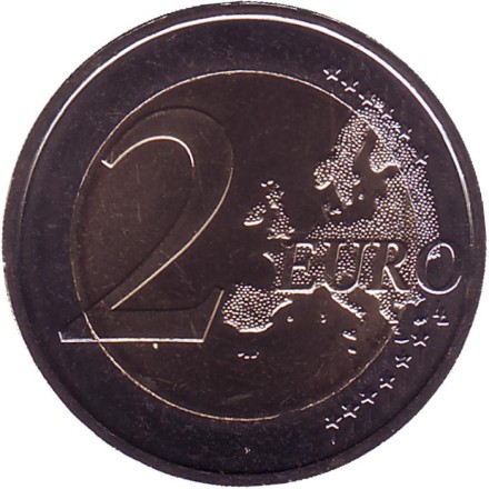 Монета 2 евро. 2020 год, Словакия. 20 лет вступлению Словакии в ОЭСР.