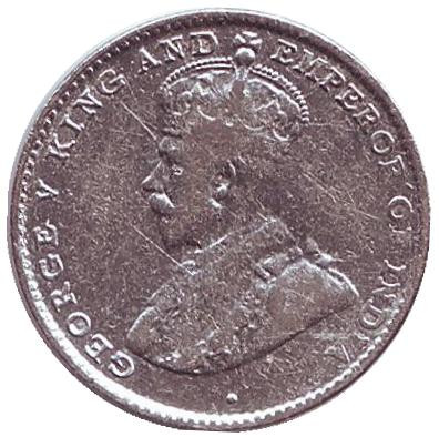 Монета 10 центов. 1921 год, Цейлон.