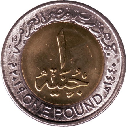 Монета 1 фунт. 2019 год, Египет. Город Эль-Аламейн.