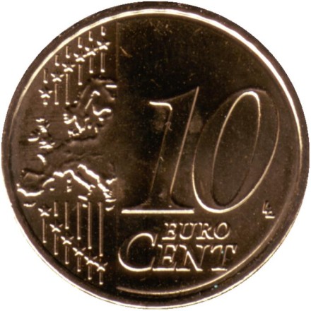 Монета 10 центов. 2021 год, Австрия. Монета 10 центов. 2021 год, Австрия.