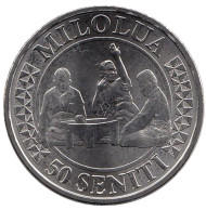Монета 50 сенити. 2015 год, Тонга. Танец Маулуулу. Монета 50 сенити. 2015 год, Тонга. Танец Маулуулу.