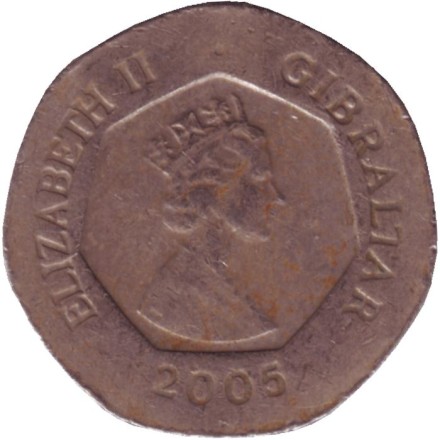 Монета 20 пенсов. 2005 год, Гибралтар. 4 ключа. Монета 20 пенсов. 2005 год, Гибралтар. 4 ключа.