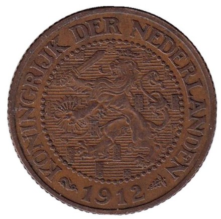 Монета 2,5 цента. 1912 год, Нидерланды.