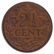 Монета 2,5 цента. 1912 год, Нидерланды.