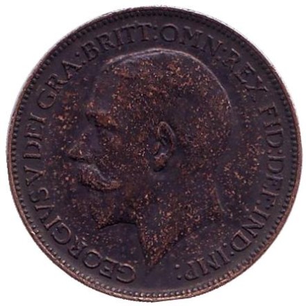 Монета 1 фартинг. 1911 год, Великобритания. Монета 1 фартинг. 1911 год, Великобритания.