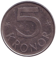 Монета 5 крон. 1984 год, Швеция. Монета 5 крон. 1984 год, Швеция.