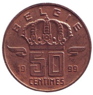Монета 50 сантимов. 1999 год, Бельгия. (Belgie) Монета 50 сантимов. 1999 год, Бельгия. (Belgie)