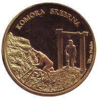 Добыча серебра. Серебряный рудник в городе Тарновске-Гуры. Памятный жетон, Польша.