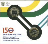 Набор из 2-х монет номиналом 2 фунта. 2013 год, Великобритания. 150 лет Лондонскому метрополитену. Набор из 2-х монет номиналом 2 фунта. 2013 год, Великобритания. 150 лет Лондонскому метрополитену.