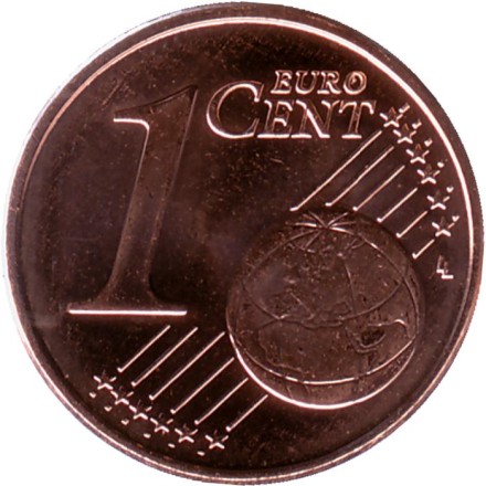 Монета 1 цент. 2021 год, Франция.