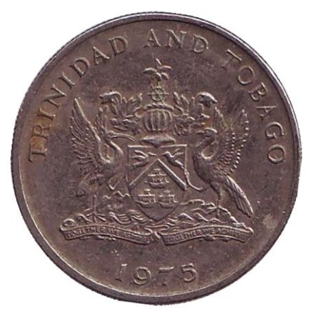 Монета 25 центов. 1975 год, Тринидад и Тобаго. Чакония.