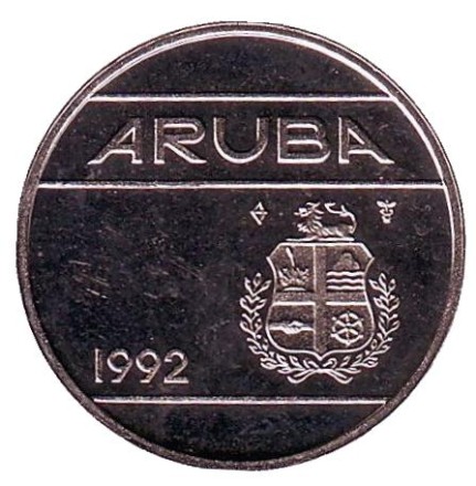 Монета 25 центов. 1992 год, Аруба.