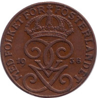 Монета 1 эре. 1936 год, Швеция. (короткая "6") Монета 1 эре. 1936 год, Швеция. (короткая "6")