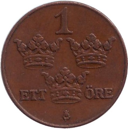 Монета 1 эре. 1936 год, Швеция. (короткая "6") Монета 1 эре. 1936 год, Швеция. (короткая "6")