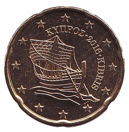 Монета 20 центов. 2016 год, Кипр.