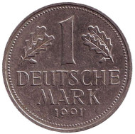 Монета 1 марка. 1991 год (J), ФРГ. Монета 1 марка. 1991 год (J), ФРГ.