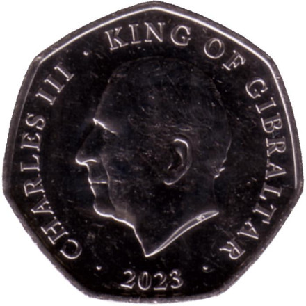 Монета 50 пенсов. 2023 год, Гибралтар. Рождество.