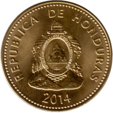 Монета 10 сентаво. 2014 год, Гондурас.