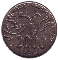 Монета 1 песо. 2000 год, Куба. На пути к новому тысячелетию. Монета 1 песо. 2000 год, Куба. На пути к новому тысячелетию.
