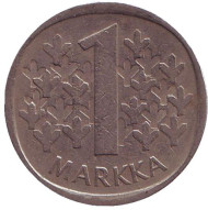 Монета 1 марка. 1980 год, Финляндия. Монета 1 марка. 1980 год, Финляндия.