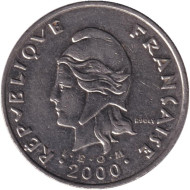 Монета 50 франков. 2000 год, Французская Полинезия. Скалистый остров Муреа. Монета 50 франков. 2000 год, Французская Полинезия. Скалистый остров Муреа.