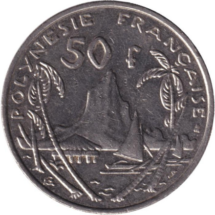 Монета 50 франков. 2000 год, Французская Полинезия. Скалистый остров Муреа. Монета 50 франков. 2000 год, Французская Полинезия. Скалистый остров Муреа.