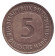 Монета 5 марок. 1987 год (F), ФРГ. Монета 5 марок. 1987 год (F), ФРГ.