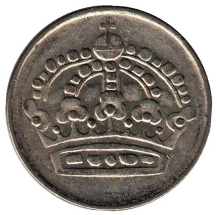 Монета 25 эре. 1956 год, Швеция.