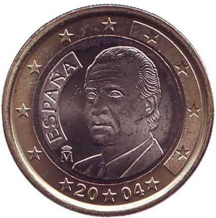 Монета 1 евро. 2004 год, Испания.