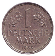 Монета 1 марка. 1955 год (G), ФРГ.