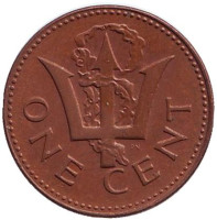 Монета 1 цент. 1981 год, Барбадос.