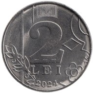 Монета 2 лея. 2024 год, Молдавия. Монета 2 лея. 2024 год, Молдавия.