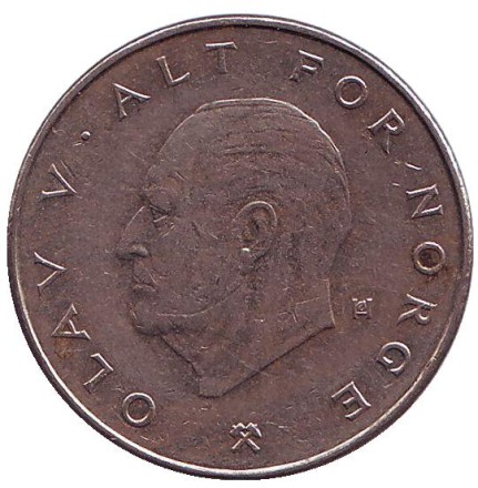 Монета 1 крона. 1983 год, Норвегия. Корона.