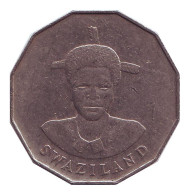 Монета 50 центов. 1986 год, Свазиленд. Король Мсавати III.