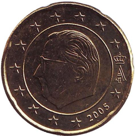 Монета 20 центов. 2005 год, Бельгия.