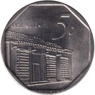 Монета 5 сентаво. 2017 год, Куба. (Конвертируемый песо).