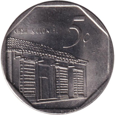 Монета 5 сентаво. 2017 год, Куба. (Конвертируемый песо). Монета 5 сентаво. 2017 год, Куба. (Конвертируемый песо).